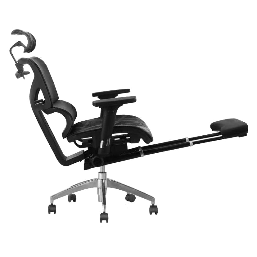 Contemporary Arm Chair Adjustable Seat Height Office Chair Pillow Included Black 1 Piece With Footrest Clearhalo 'furn' 'furn_office_chair' 'Furniture' 'Office Chairs' 'Office Furniture' 'office_chair' 5856553