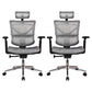 Contemporary Arm Chair Adjustable Seat Height Office Chair Pillow Included Silver 2 Piece Set Without Footrest Clearhalo 'furn' 'furn_office_chair' 'Furniture' 'Office Chairs' 'Office Furniture' 'office_chair' 5856563