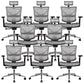 Contemporary Arm Chair Adjustable Seat Height Office Chair Pillow Included Silver 8 Piece Set Without Footrest Clearhalo 'furn' 'furn_office_chair' 'Furniture' 'Office Chairs' 'Office Furniture' 'office_chair' 5856570