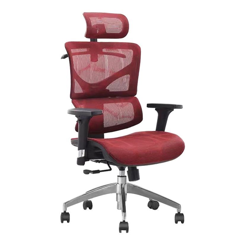 Contemporary Arm Chair Adjustable Seat Height Office Chair Pillow Included Red 1 Piece Without Footrest Clearhalo 'furn' 'furn_office_chair' 'Furniture' 'Office Chairs' 'Office Furniture' 'office_chair' 5856571