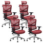 Contemporary Arm Chair Adjustable Seat Height Office Chair Pillow Included Red 4 Piece Set Without Footrest Clearhalo 'furn' 'furn_office_chair' 'Furniture' 'Office Chairs' 'Office Furniture' 'office_chair' 5856573