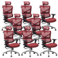 Contemporary Arm Chair Adjustable Seat Height Office Chair Pillow Included Red 8 Piece Set Without Footrest Clearhalo 'furn' 'furn_office_chair' 'Furniture' 'Office Chairs' 'Office Furniture' 'office_chair' 5856575