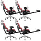 Contemporary Arm Chair Adjustable Seat Height Office Chair Pillow Included Red 4 Piece Set With Footrest Clearhalo 'furn' 'furn_office_chair' 'Furniture' 'Office Chairs' 'Office Furniture' 'office_chair' 5856578