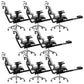 Contemporary Arm Chair Adjustable Seat Height Office Chair Pillow Included Silver 8 Piece Set With Footrest Clearhalo 'furn' 'furn_office_chair' 'Furniture' 'Office Chairs' 'Office Furniture' 'office_chair' 5856585