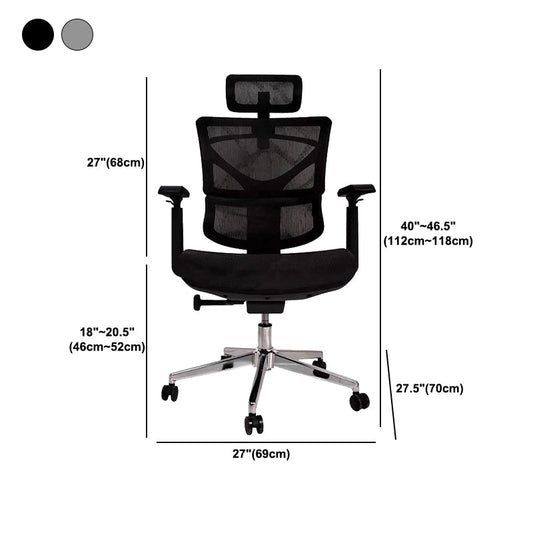 Contemporary Arm Chair Adjustable Seat Height Office Chair Pillow Included Clearhalo 'furn' 'furn_office_chair' 'Furniture' 'Office Chairs' 'Office Furniture' 'office_chair' 5856586