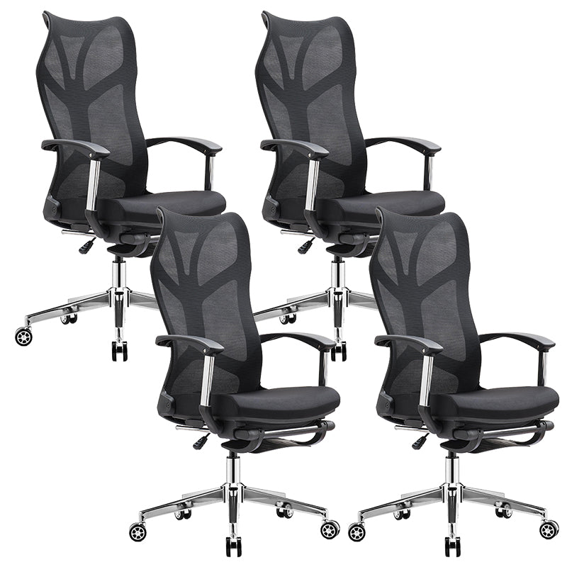 Contemporary Adjustable Office Chair High Back Ergonomic Desk Chair Black 4 Piece Set Clearhalo 'furn' 'furn_office_chair' 'Furniture' 'Office Chairs' 'Office Furniture' 'office_chair' 5856610