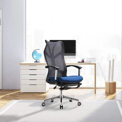 Contemporary Adjustable Office Chair High Back Ergonomic Desk Chair Black-Blue 1 Piece Clearhalo 'furn' 'furn_office_chair' 'Furniture' 'Office Chairs' 'Office Furniture' 'office_chair' 5856611