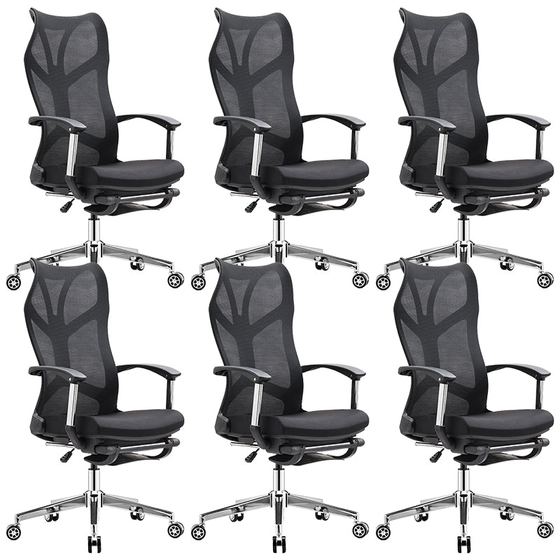 Contemporary Adjustable Office Chair High Back Ergonomic Desk Chair Black 6 Piece Set Clearhalo 'furn' 'furn_office_chair' 'Furniture' 'Office Chairs' 'Office Furniture' 'office_chair' 5856612