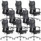 Contemporary Adjustable Office Chair High Back Ergonomic Desk Chair Black 8 Piece Set Clearhalo 'furn' 'furn_office_chair' 'Furniture' 'Office Chairs' 'Office Furniture' 'office_chair' 5856614
