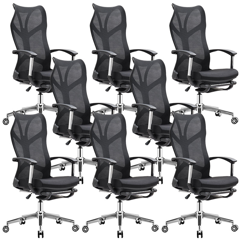 Contemporary Adjustable Office Chair High Back Ergonomic Desk Chair Black 8 Piece Set Clearhalo 'furn' 'furn_office_chair' 'Furniture' 'Office Chairs' 'Office Furniture' 'office_chair' 5856614