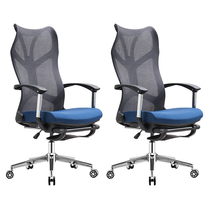 Contemporary Adjustable Office Chair High Back Ergonomic Desk Chair Black-Blue 2 Piece Set Clearhalo 'furn' 'furn_office_chair' 'Furniture' 'Office Chairs' 'Office Furniture' 'office_chair' 5856616