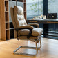 31"W Contemporary Arm Chair Upholstered Tilt Mechanism Swivel Chair Light Coffee 1 Piece Clearhalo 'furn' 'furn_office_chair' 'Furniture' 'Office Chairs' 'Office Furniture' 'office_chair' 5856629