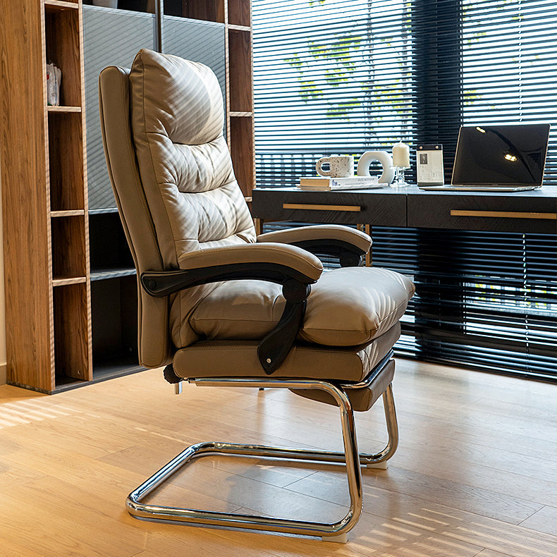 31"W Contemporary Arm Chair Upholstered Tilt Mechanism Swivel Chair Light Coffee 1 Piece Clearhalo 'furn' 'furn_office_chair' 'Furniture' 'Office Chairs' 'Office Furniture' 'office_chair' 5856629