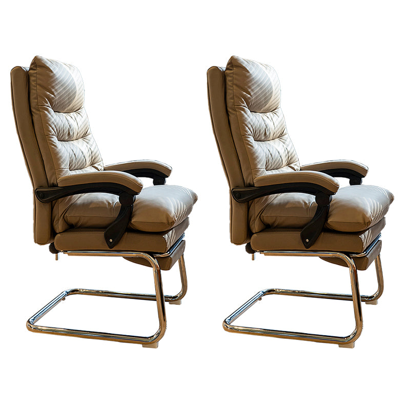 31"W Contemporary Arm Chair Upholstered Tilt Mechanism Swivel Chair Light Coffee 2 Piece Set Clearhalo 'furn' 'furn_office_chair' 'Furniture' 'Office Chairs' 'Office Furniture' 'office_chair' 5856631