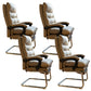 31"W Contemporary Arm Chair Upholstered Tilt Mechanism Swivel Chair Light Coffee 4 Piece Set Clearhalo 'furn' 'furn_office_chair' 'Furniture' 'Office Chairs' 'Office Furniture' 'office_chair' 5856633