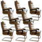 31"W Contemporary Arm Chair Upholstered Tilt Mechanism Swivel Chair Light Coffee 8 Piece Set Clearhalo 'furn' 'furn_office_chair' 'Furniture' 'Office Chairs' 'Office Furniture' 'office_chair' 5856637