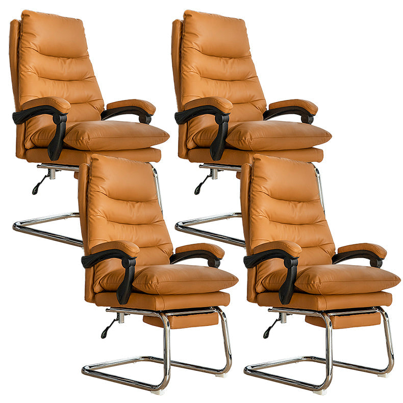 31"W Contemporary Arm Chair Upholstered Tilt Mechanism Swivel Chair Orange 4 Piece Set Clearhalo 'furn' 'furn_office_chair' 'Furniture' 'Office Chairs' 'Office Furniture' 'office_chair' 5856642