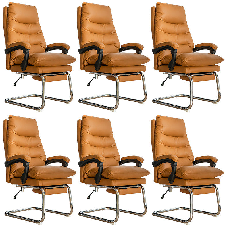 31"W Contemporary Arm Chair Upholstered Tilt Mechanism Swivel Chair Orange 6 Piece Set Clearhalo 'furn' 'furn_office_chair' 'Furniture' 'Office Chairs' 'Office Furniture' 'office_chair' 5856644