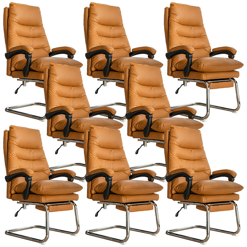 31"W Contemporary Arm Chair Upholstered Tilt Mechanism Swivel Chair Orange 8 Piece Set Clearhalo 'furn' 'furn_office_chair' 'Furniture' 'Office Chairs' 'Office Furniture' 'office_chair' 5856646
