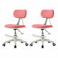 22" Wide Contemporary Office Chair Swivel Upholstered Desk Chair Pink 2 Piece Set With Footrest Clearhalo 'furn' 'furn_office_chair' 'Furniture' 'Office Chairs' 'Office Furniture' 'office_chair' 5856801