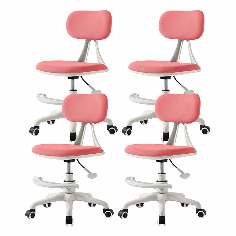 22" Wide Contemporary Office Chair Swivel Upholstered Desk Chair Pink 4 Piece Set With Footrest Clearhalo 'furn' 'furn_office_chair' 'Furniture' 'Office Chairs' 'Office Furniture' 'office_chair' 5856803