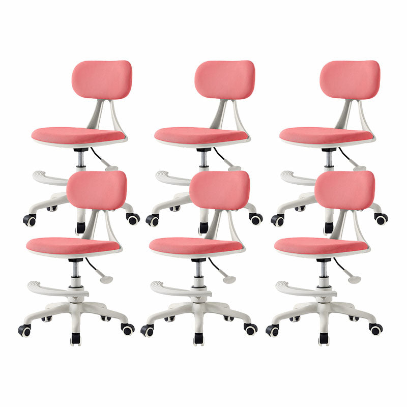 22" Wide Contemporary Office Chair Swivel Upholstered Desk Chair Pink 6 Piece Set With Footrest Clearhalo 'furn' 'furn_office_chair' 'Furniture' 'Office Chairs' 'Office Furniture' 'office_chair' 5856804
