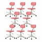 22" Wide Contemporary Office Chair Swivel Upholstered Desk Chair Pink 8 Piece Set With Footrest Clearhalo 'furn' 'furn_office_chair' 'Furniture' 'Office Chairs' 'Office Furniture' 'office_chair' 5856805