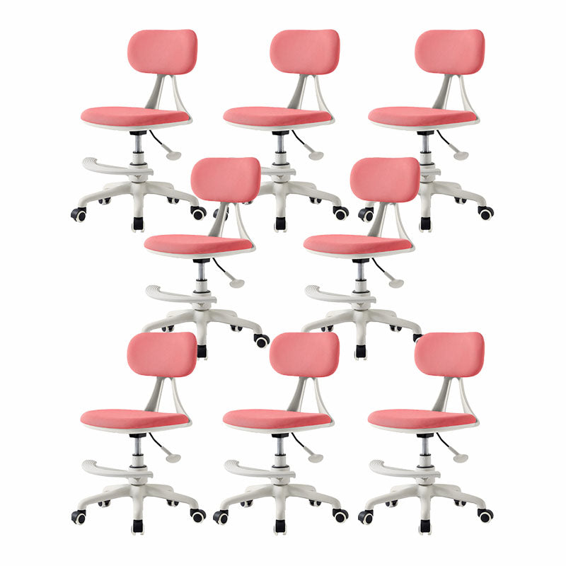 22" Wide Contemporary Office Chair Swivel Upholstered Desk Chair Pink 8 Piece Set With Footrest Clearhalo 'furn' 'furn_office_chair' 'Furniture' 'Office Chairs' 'Office Furniture' 'office_chair' 5856805