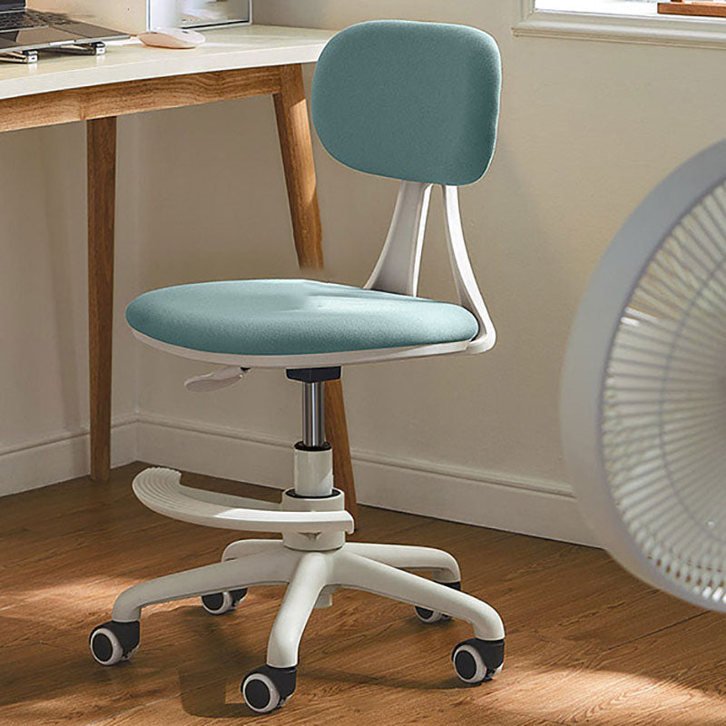 22" Wide Contemporary Office Chair Swivel Upholstered Desk Chair Blue 1 Piece With Footrest Clearhalo 'furn' 'furn_office_chair' 'Furniture' 'Office Chairs' 'Office Furniture' 'office_chair' 5856806