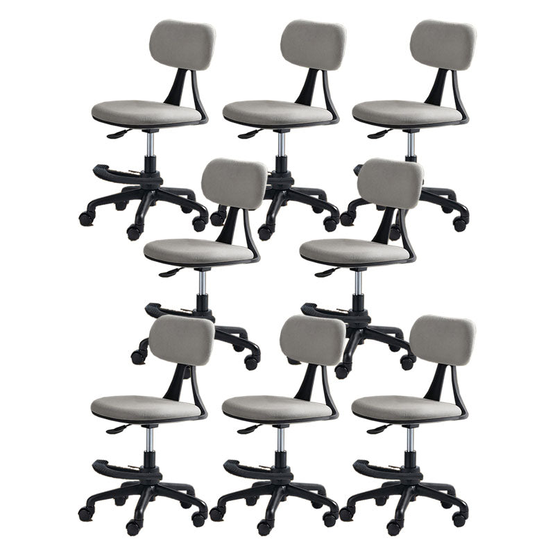 22" Wide Contemporary Office Chair Swivel Upholstered Desk Chair Light Grey 8 Piece Set With Footrest Clearhalo 'furn' 'furn_office_chair' 'Furniture' 'Office Chairs' 'Office Furniture' 'office_chair' 5856815