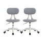 22" Wide Contemporary Office Chair Swivel Upholstered Desk Chair Gray 2 Piece Set Without Footrest Clearhalo 'furn' 'furn_office_chair' 'Furniture' 'Office Chairs' 'Office Furniture' 'office_chair' 5856817