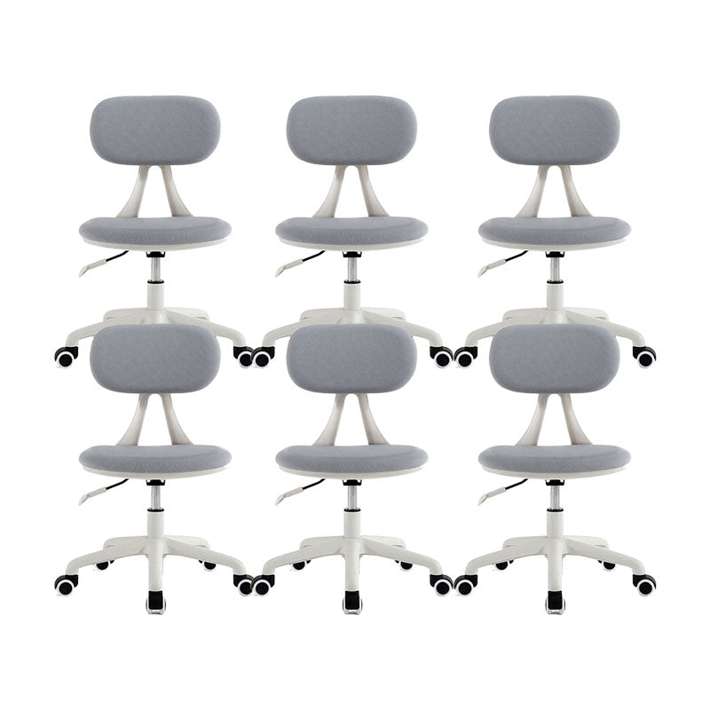 22" Wide Contemporary Office Chair Swivel Upholstered Desk Chair Gray 6 Piece Set Without Footrest Clearhalo 'furn' 'furn_office_chair' 'Furniture' 'Office Chairs' 'Office Furniture' 'office_chair' 5856819