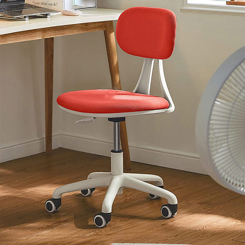 22" Wide Contemporary Office Chair Swivel Upholstered Desk Chair Red 1 Piece Without Footrest Clearhalo 'furn' 'furn_office_chair' 'Furniture' 'Office Chairs' 'Office Furniture' 'office_chair' 5856821