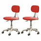 22" Wide Contemporary Office Chair Swivel Upholstered Desk Chair Red 2 Piece Set Without Footrest Clearhalo 'furn' 'furn_office_chair' 'Furniture' 'Office Chairs' 'Office Furniture' 'office_chair' 5856822