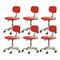 22" Wide Contemporary Office Chair Swivel Upholstered Desk Chair Red 6 Piece Set Without Footrest Clearhalo 'furn' 'furn_office_chair' 'Furniture' 'Office Chairs' 'Office Furniture' 'office_chair' 5856824