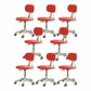 22" Wide Contemporary Office Chair Swivel Upholstered Desk Chair Red 8 Piece Set Without Footrest Clearhalo 'furn' 'furn_office_chair' 'Furniture' 'Office Chairs' 'Office Furniture' 'office_chair' 5856825