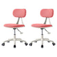 22" Wide Contemporary Office Chair Swivel Upholstered Desk Chair Pink 2 Piece Set Without Footrest Clearhalo 'furn' 'furn_office_chair' 'Furniture' 'Office Chairs' 'Office Furniture' 'office_chair' 5856827