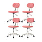 22" Wide Contemporary Office Chair Swivel Upholstered Desk Chair Pink 4 Piece Set Without Footrest Clearhalo 'furn' 'furn_office_chair' 'Furniture' 'Office Chairs' 'Office Furniture' 'office_chair' 5856828