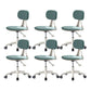 22" Wide Contemporary Office Chair Swivel Upholstered Desk Chair Blue 6 Piece Set Without Footrest Clearhalo 'furn' 'furn_office_chair' 'Furniture' 'Office Chairs' 'Office Furniture' 'office_chair' 5856834