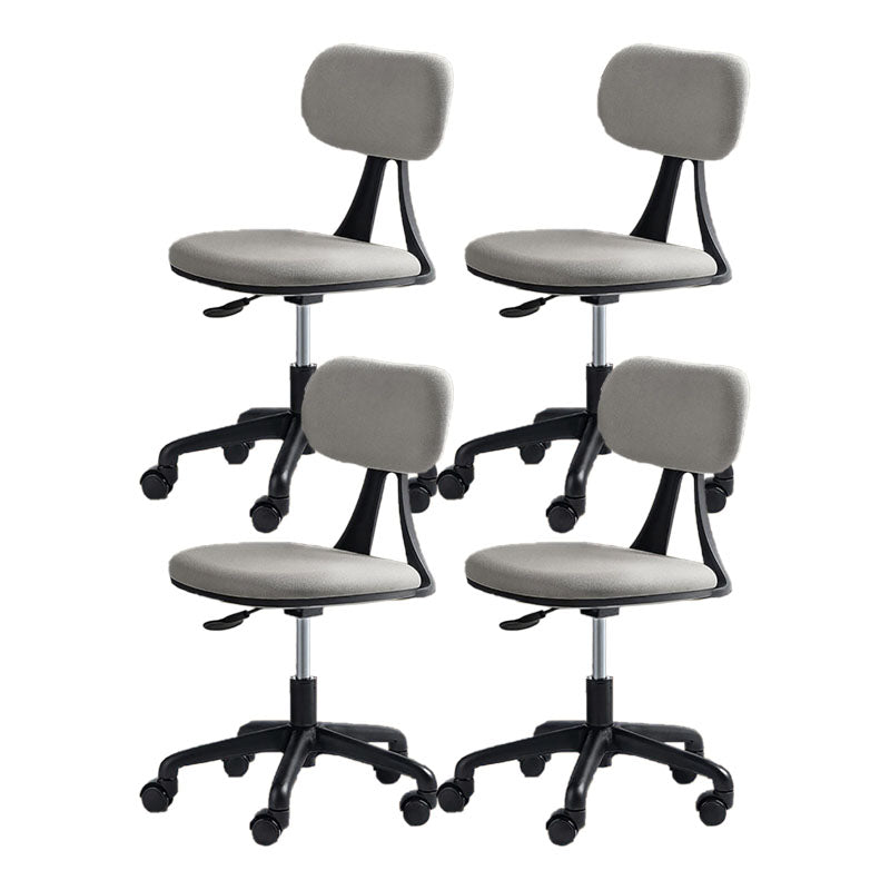 22" Wide Contemporary Office Chair Swivel Upholstered Desk Chair Light Grey 4 Piece Set Without Footrest Clearhalo 'furn' 'furn_office_chair' 'Furniture' 'Office Chairs' 'Office Furniture' 'office_chair' 5856838