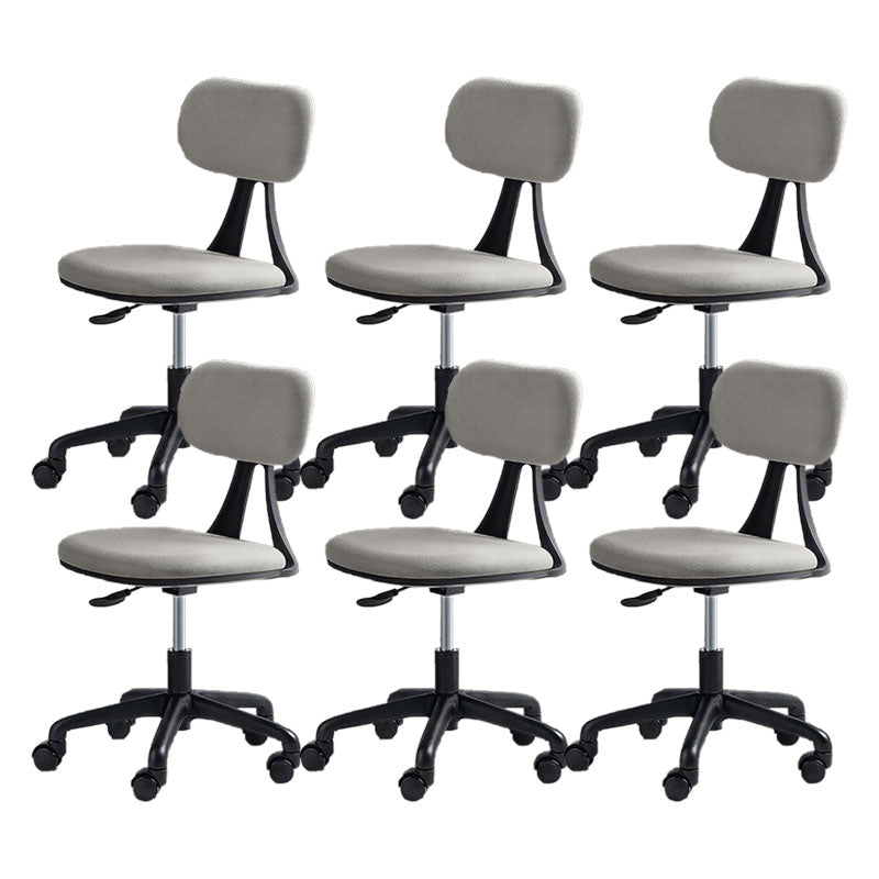 22" Wide Contemporary Office Chair Swivel Upholstered Desk Chair Light Grey 6 Piece Set Without Footrest Clearhalo 'furn' 'furn_office_chair' 'Furniture' 'Office Chairs' 'Office Furniture' 'office_chair' 5856839