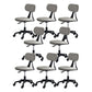 22" Wide Contemporary Office Chair Swivel Upholstered Desk Chair Light Grey 8 Piece Set Without Footrest Clearhalo 'furn' 'furn_office_chair' 'Furniture' 'Office Chairs' 'Office Furniture' 'office_chair' 5856840