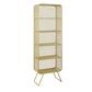 Light Luxury Metal Bookcase Shelf Closed Back Bookcase for Study Room 31"L x 16"W x 71"H Gold Clearhalo 'Bookcases' 'furn' 'furn_bookcases' 'Furniture' 'Office Furniture' 5856870