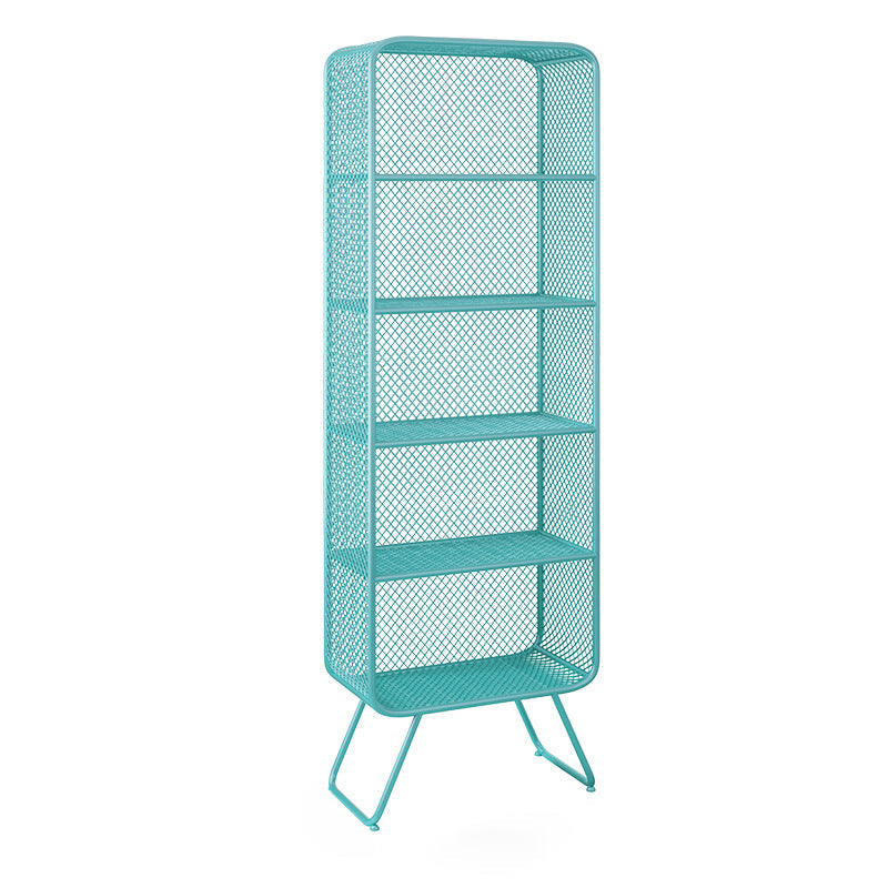 Light Luxury Metal Bookcase Shelf Closed Back Bookcase for Study Room 31"L x 16"W x 71"H Blue Clearhalo 'Bookcases' 'furn' 'furn_bookcases' 'Furniture' 'Office Furniture' 5856871