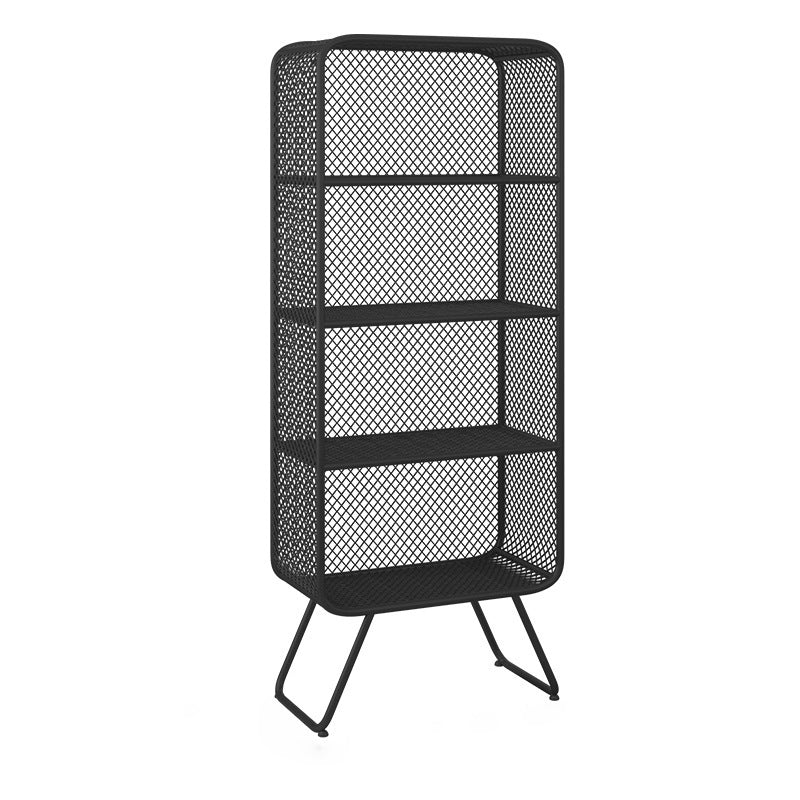 Light Luxury Metal Bookcase Shelf Closed Back Bookcase for Study Room 23.6"L x 11.8"W x 59.1"H Black Clearhalo 'Bookcases' 'furn' 'furn_bookcases' 'Furniture' 'Office Furniture' 5856880