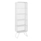 Light Luxury Metal Bookcase Shelf Closed Back Bookcase for Study Room 31"L x 16"W x 71"H White Clearhalo 'Bookcases' 'furn' 'furn_bookcases' 'Furniture' 'Office Furniture' 5856882