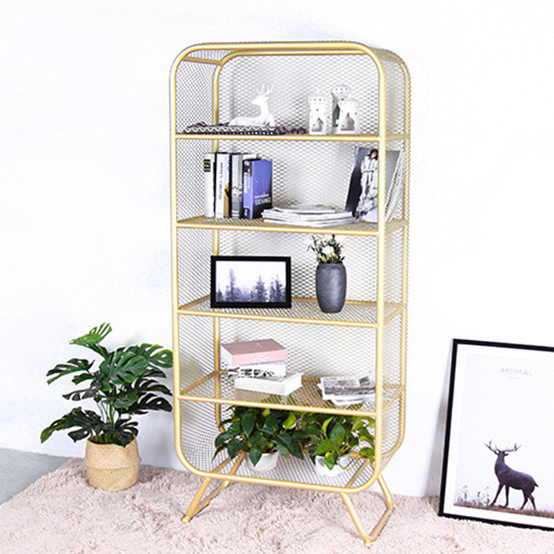 Light Luxury Metal Bookcase Shelf Closed Back Bookcase for Study Room Clearhalo 'Bookcases' 'furn' 'furn_bookcases' 'Furniture' 'Office Furniture' 5856886