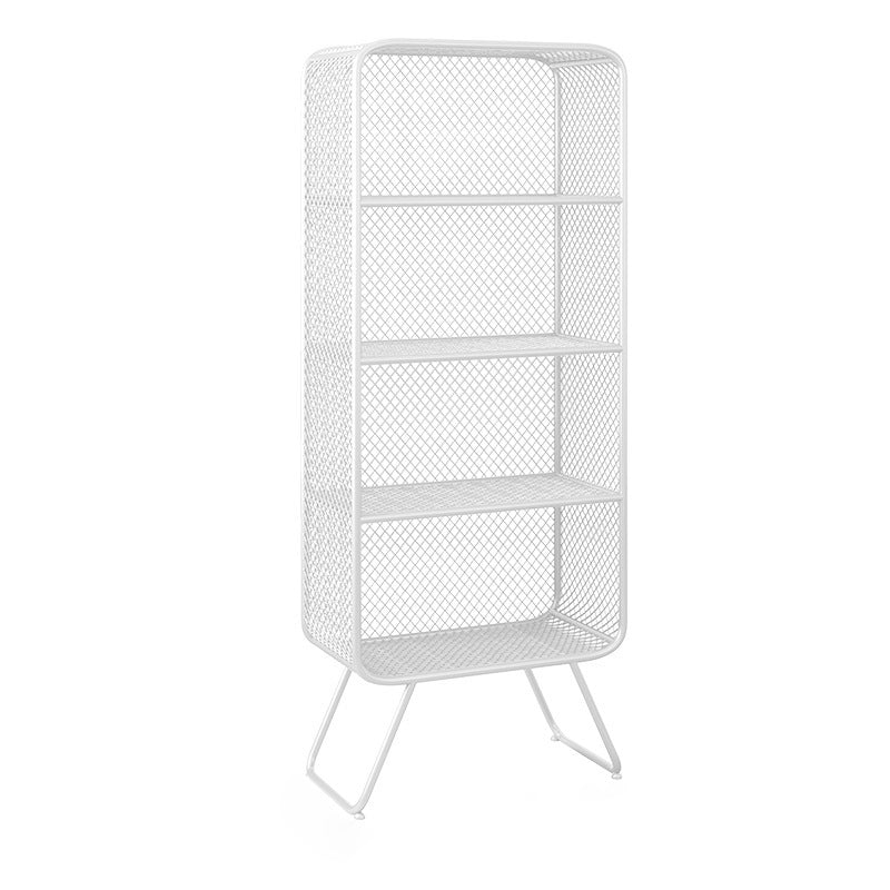 Light Luxury Metal Bookcase Shelf Closed Back Bookcase for Study Room 23.6"L x 11.8"W x 59.1"H White Clearhalo 'Bookcases' 'furn' 'furn_bookcases' 'Furniture' 'Office Furniture' 5856888