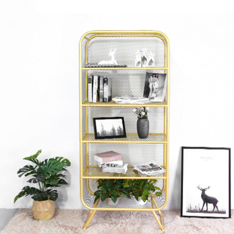 Light Luxury Metal Bookcase Shelf Closed Back Bookcase for Study Room Clearhalo 'Bookcases' 'furn' 'furn_bookcases' 'Furniture' 'Office Furniture' 5856890