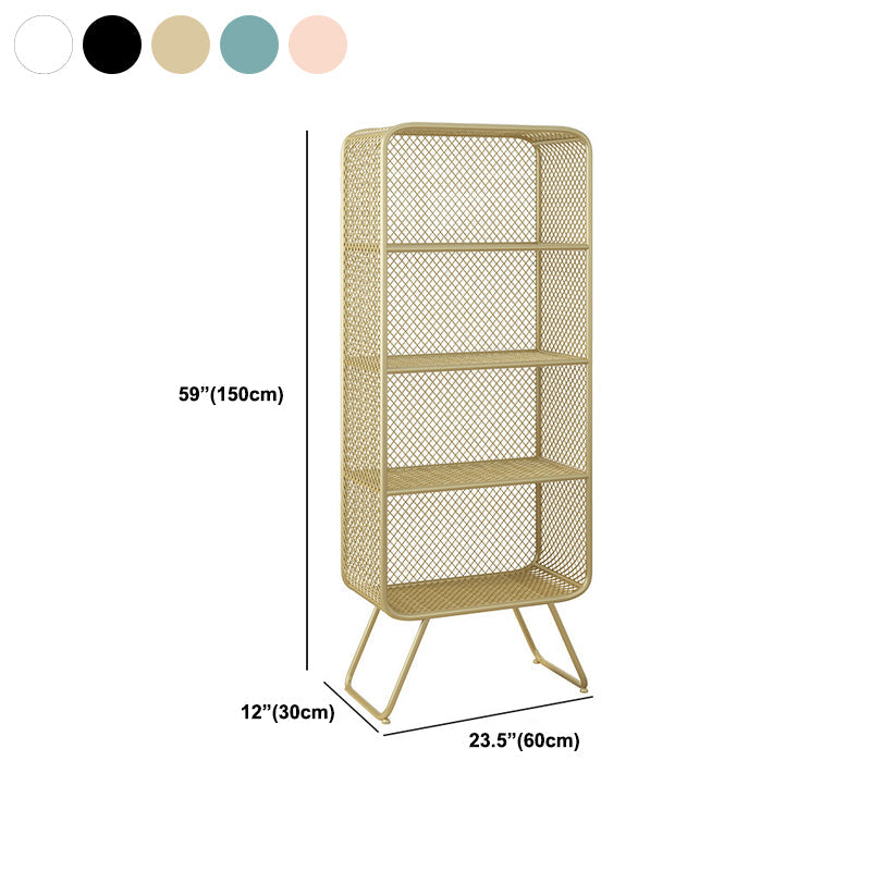 Light Luxury Metal Bookcase Shelf Closed Back Bookcase for Study Room Clearhalo 'Bookcases' 'furn' 'furn_bookcases' 'Furniture' 'Office Furniture' 5856891